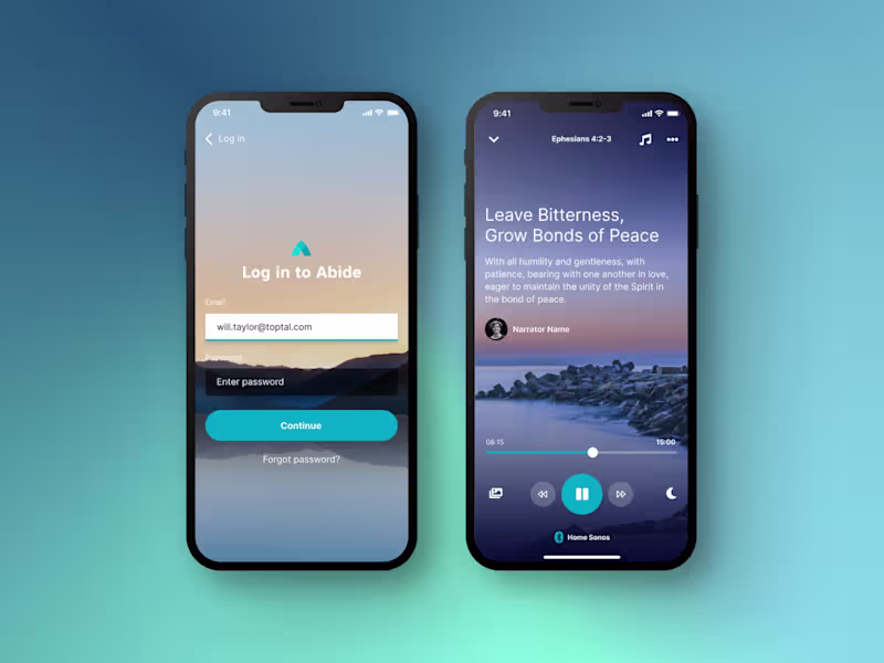Cover image for Abide Meditation Mobile App (UX/UI)