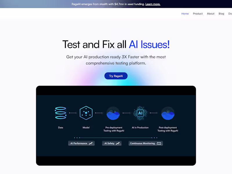 Cover image for RagaAI Website