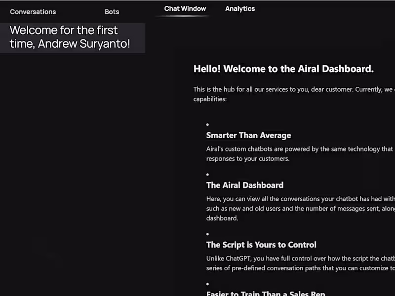 Cover image for The Airal Dashboard