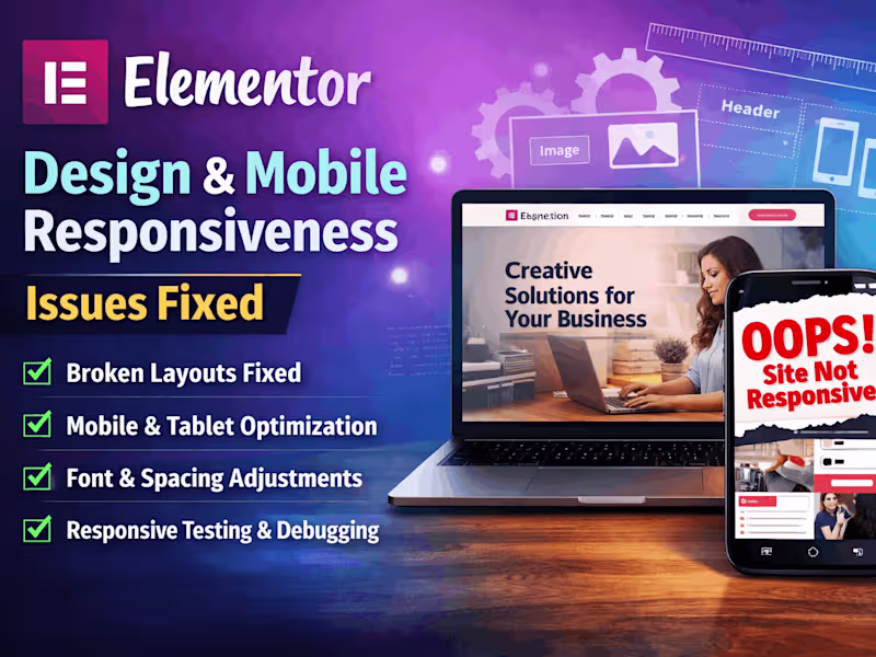 Cover image for Fix Elementor Design & Mobile Responsiveness Issues