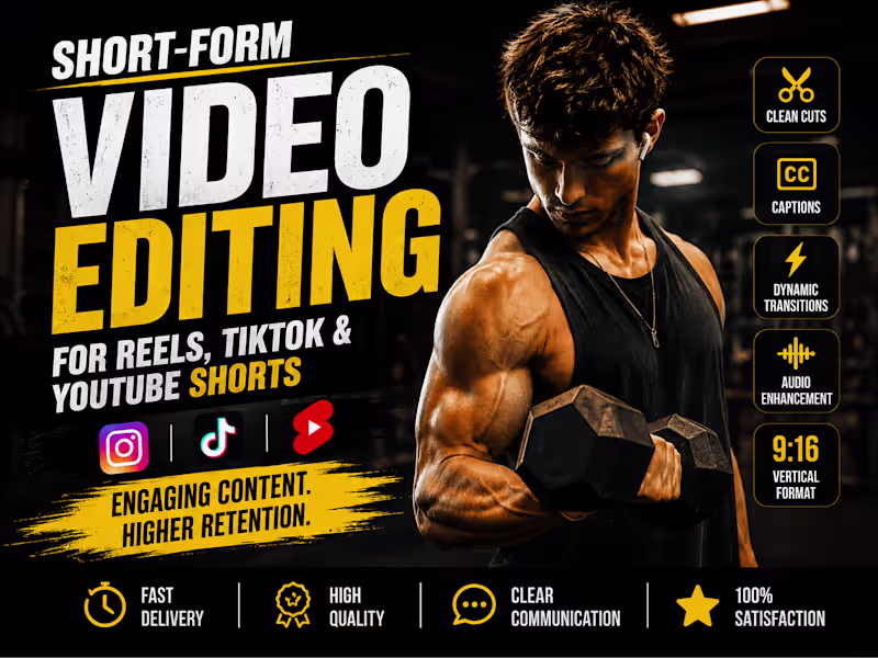 Cover image for Short-Form Video Editing for Reels, TikTok & YouTube Shorts