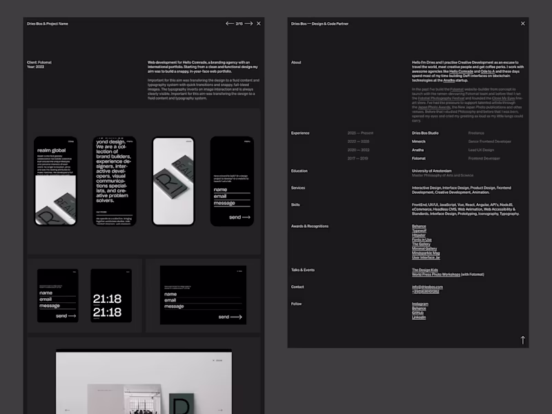 Cover image for Portfolio Site, dark theme 🌑