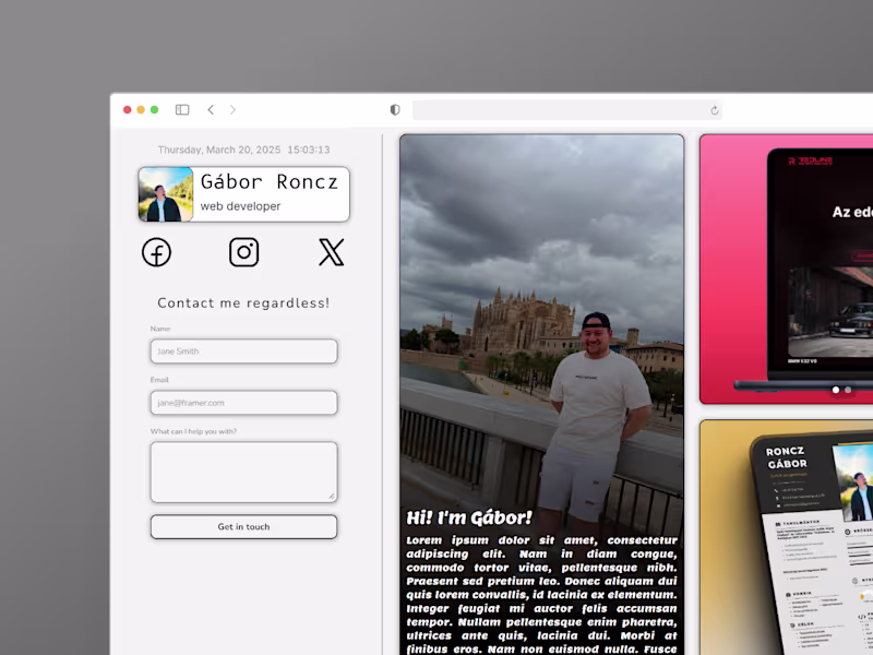 Cover image for Personal Portfolio Website – Designed & Built in Framer