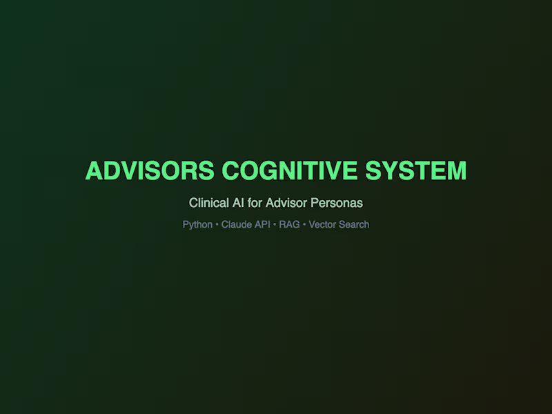 Cover image for Advisors Cognitive System