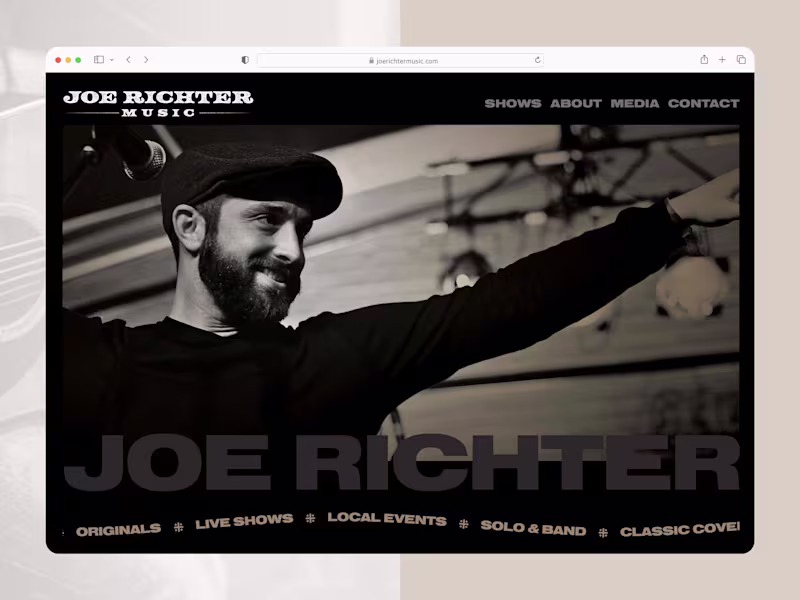 Cover image for Joe Richter Music - Visual Identity & Website