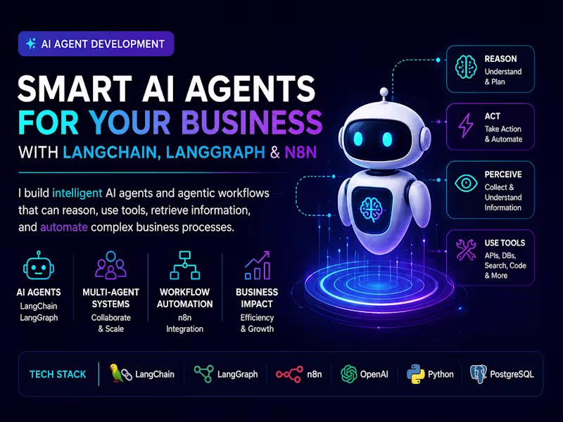 Cover image for AI Agent Development with LangChain, LangGraph & n8n