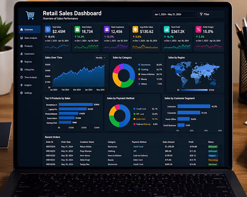 Cover image for Title:

🛒 Retail Sales Dashboard
Description:
Built an