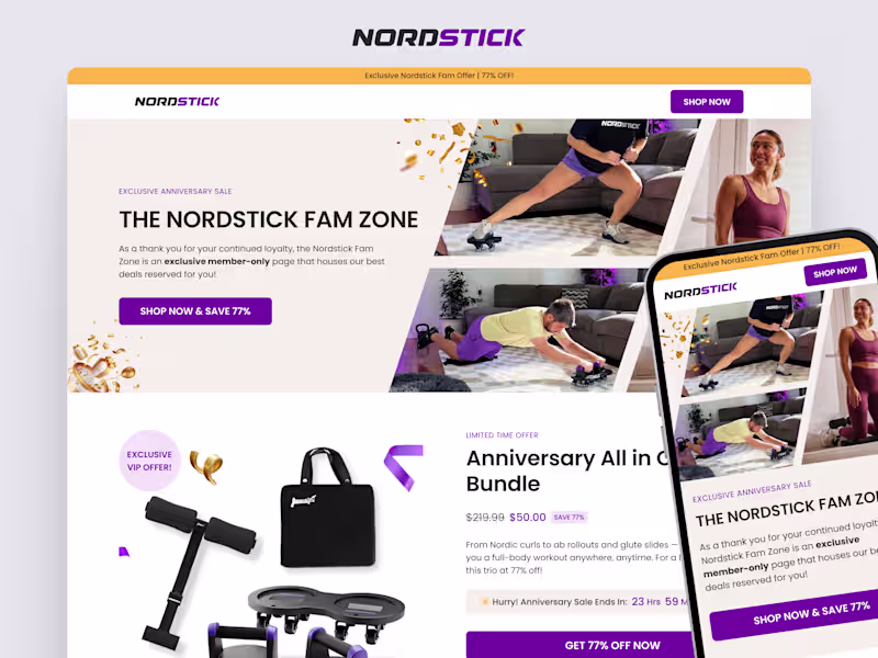 Cover image for Nordstick - Anniversary Sale Landing Page Design