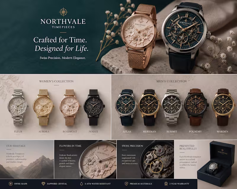 Cover image for Northvale Timepieces | Luxury Watch Brand Concept