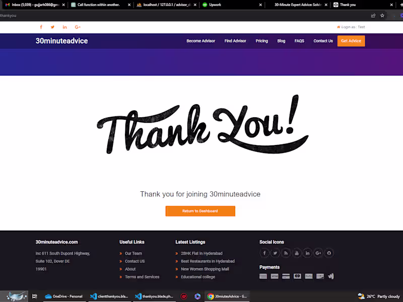 Cover image for One Page Website