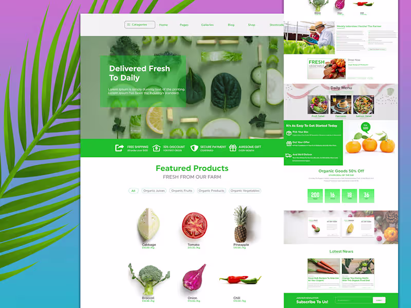 Cover image for Organic Food Website Design