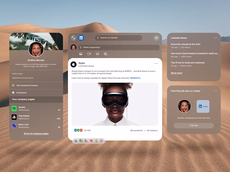 Cover image for LinkedIn AR Concept