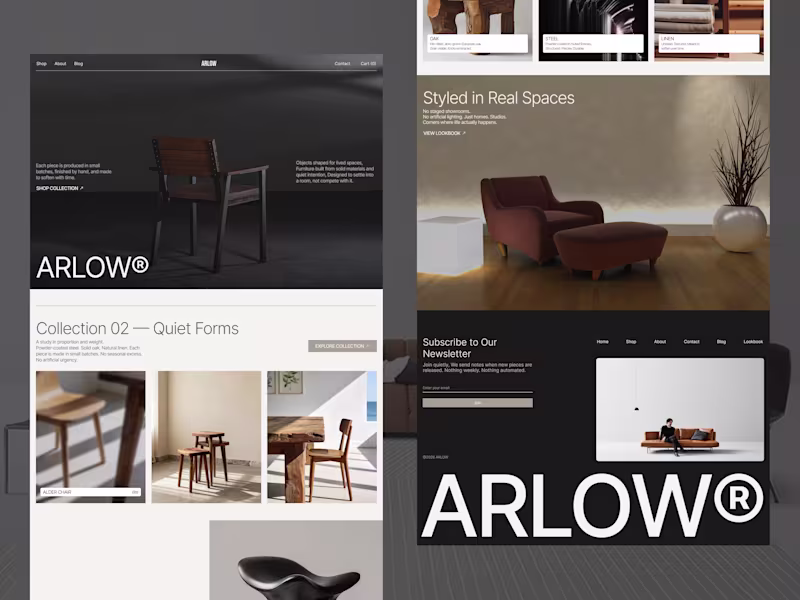 Cover image for Arlow Furniture Brand Website Design
