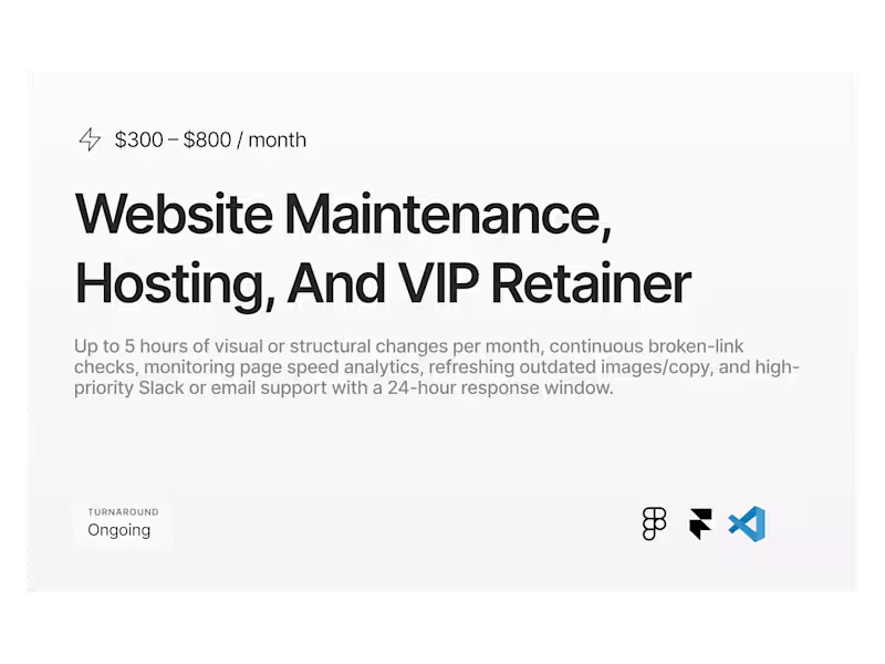 Cover image for Website Maintenance, Hosting & VIP Retainers