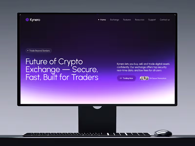 Cover image for Kynero - Crypto Exchange Landing Page Design