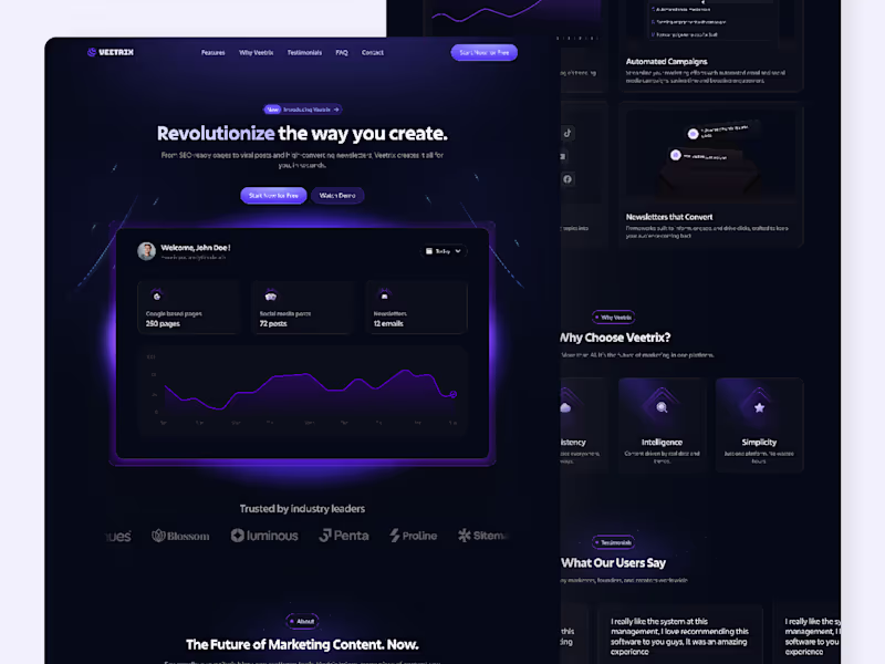 Cover image for Veetrix - SaaS Landing page