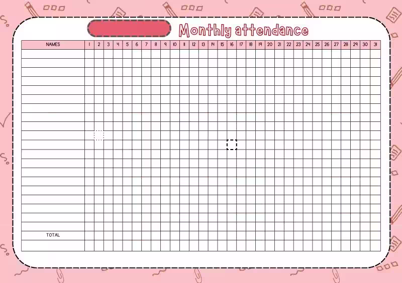Cover image for Monthly Attendance Sheet Template Design