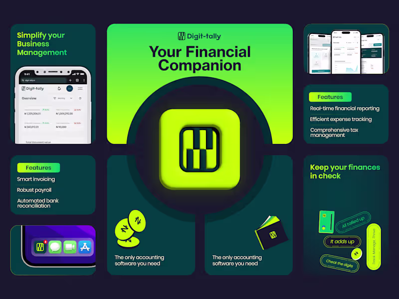 Cover image for Digit-tally | Finance Management App Brand Identity Design