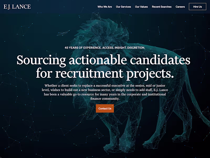 Cover image for E.J. Lance Website Redesign
