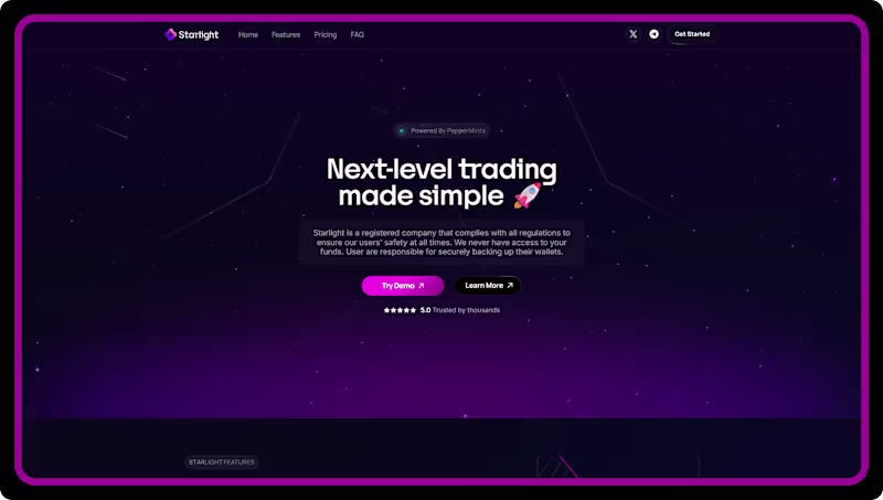 Cover image for The Starlight landing page employs