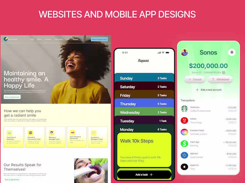 Cover image for UI/UX Design for Websites and Apps