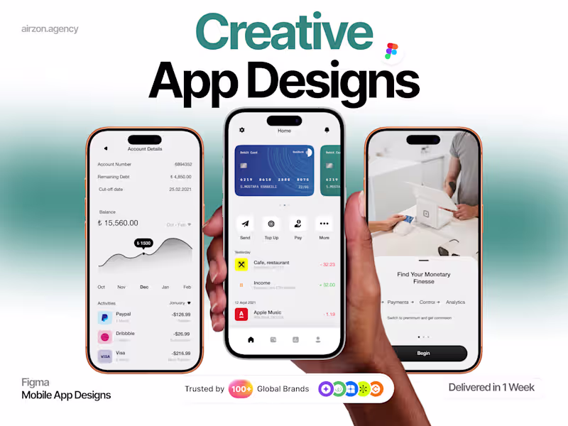 Cover image for Mobile App UI/UX Design in Figma | iOS & Android Apps