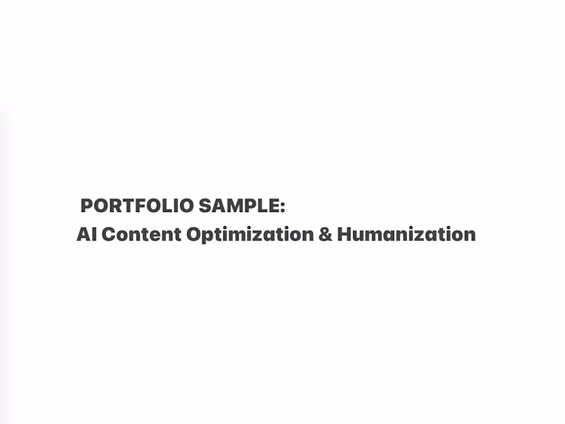 Cover image for AI Content Editing & Text Humanization
