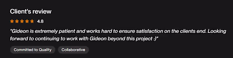 Cover image for This review reflects how I work on every project: with patie...