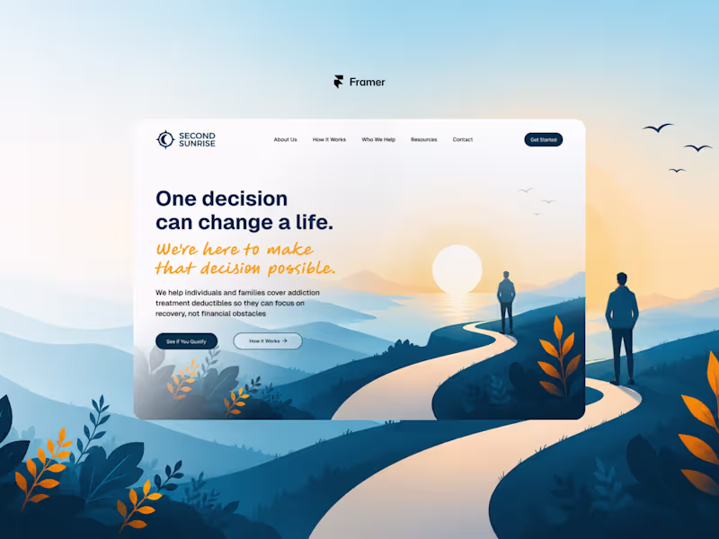 Cover image for Second Sunrise Website Design Concept | Healthcare & Recovery