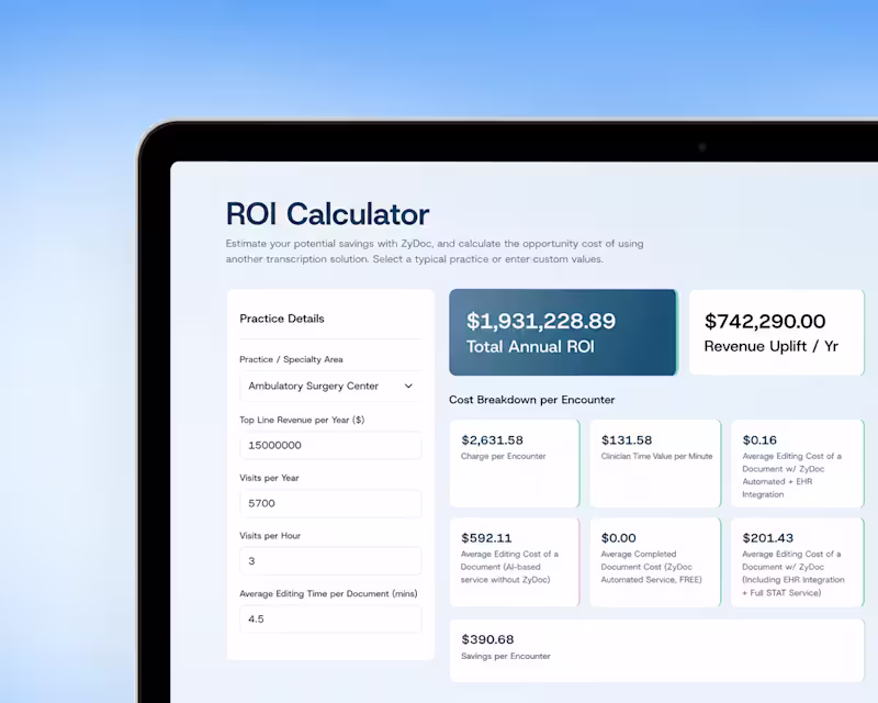 Cover image for ZyDoc — Custom ROI Calculator & Webflow Rebuild