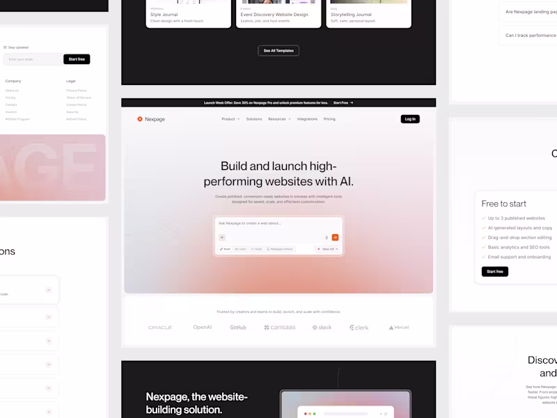 Cover image for AI Website Builder Landing Page Concept