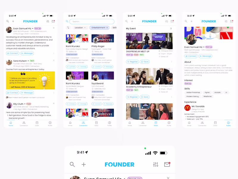 Cover image for Mobile App for Founder Connect and Share
