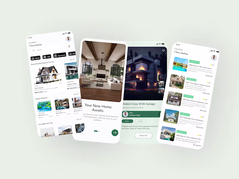 Cover image for Real Estate App UI Design 