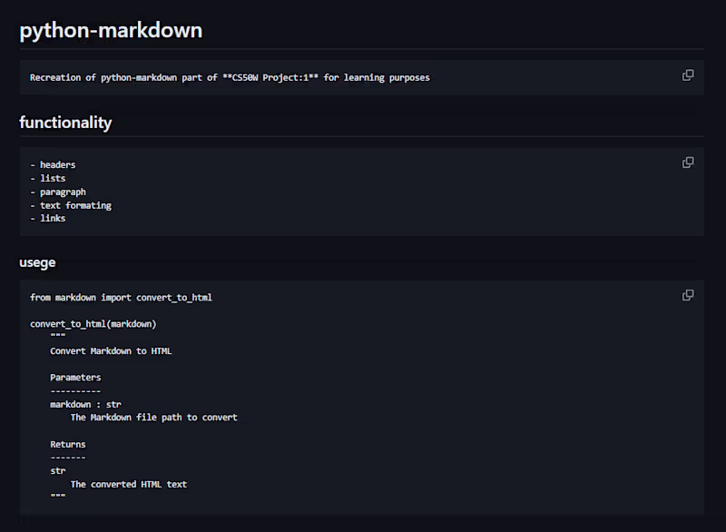 Cover image for Python markdown to HTML
