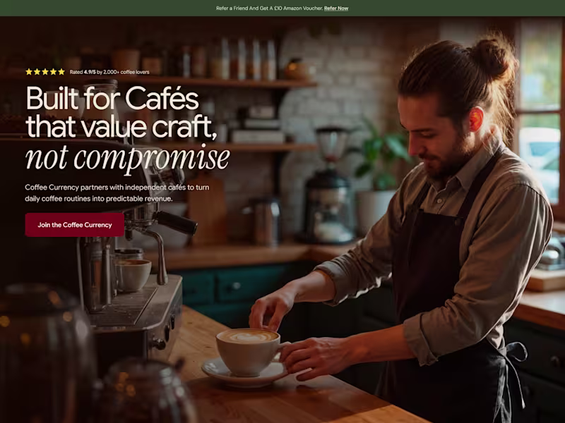 Cover image for Landing page design for Coffee