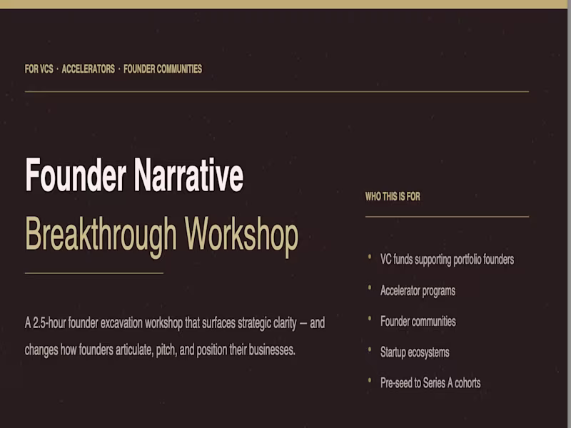 Cover image for Narrative Breakthrough™: A Founder Positioning Framework