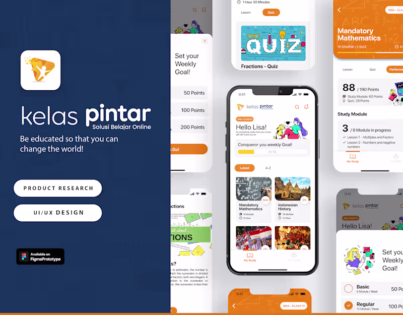 Cover image for UI/UX | Kelas Pintar - Be educated & change the world!
