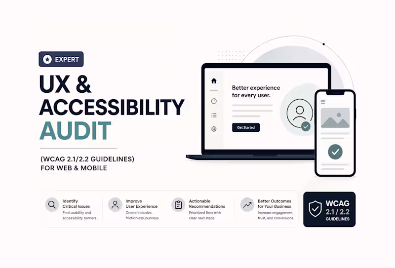Cover image for Expert UX & Accessibility Audit (WCAG 2.1/2.2) for Web & Mobile