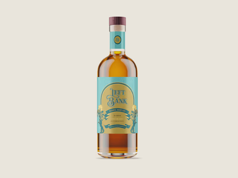 Cover image for Left Bank Barrel Aged Gin Label Design