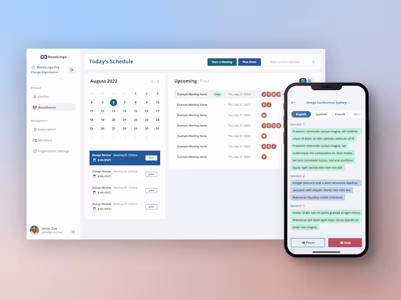 Cover image for Boostlingo AI Translation App Experience (UX, UI, Mobile)