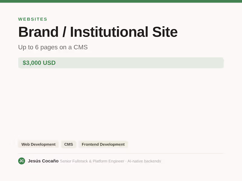 Cover image for Brand / Institutional Website