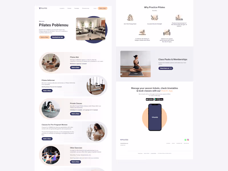 Cover image for Pilates Studio Website Redesign
