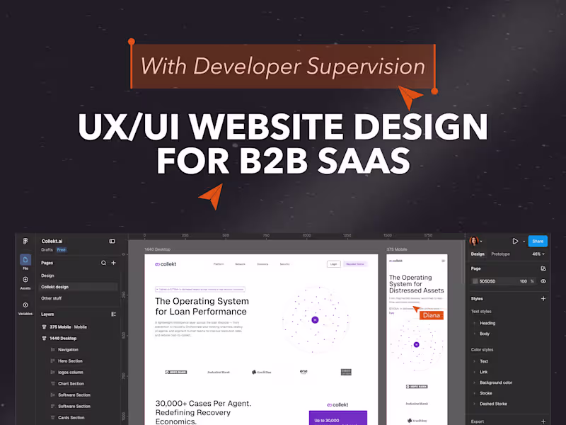 Cover image for UX/UI Website Design for B2B SaaS