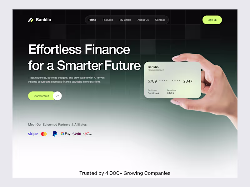 Cover image for Designed a sleek modern finance