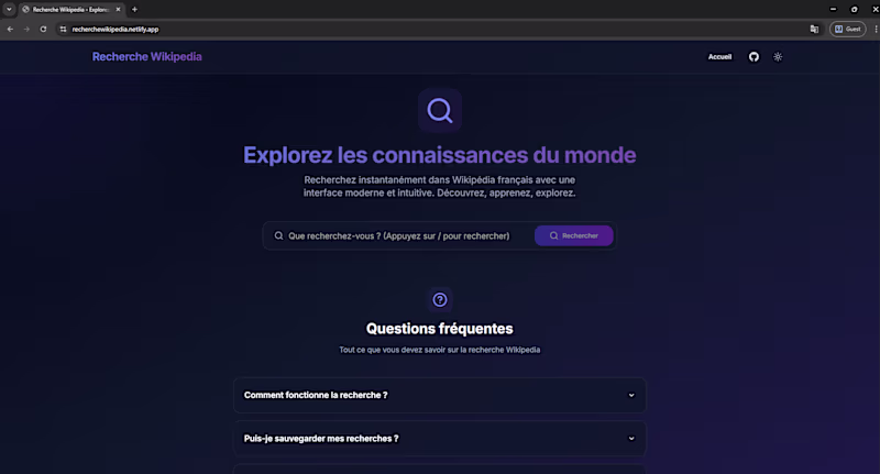 Cover image for Wikipedia Search Web Application