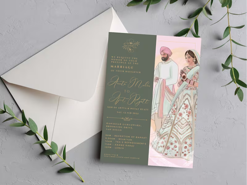 Cover image for Wedding Invitation Design and Illustrations