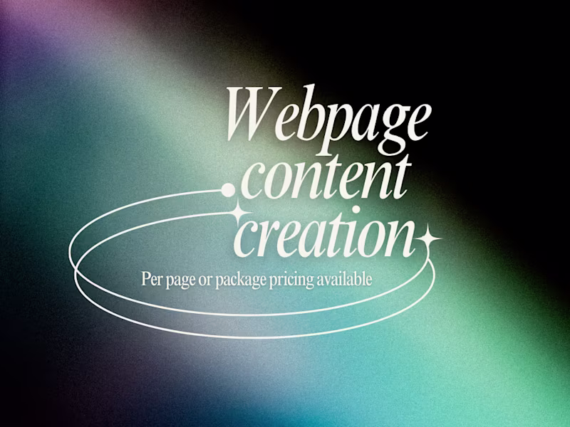 Cover image for Webpage content creation