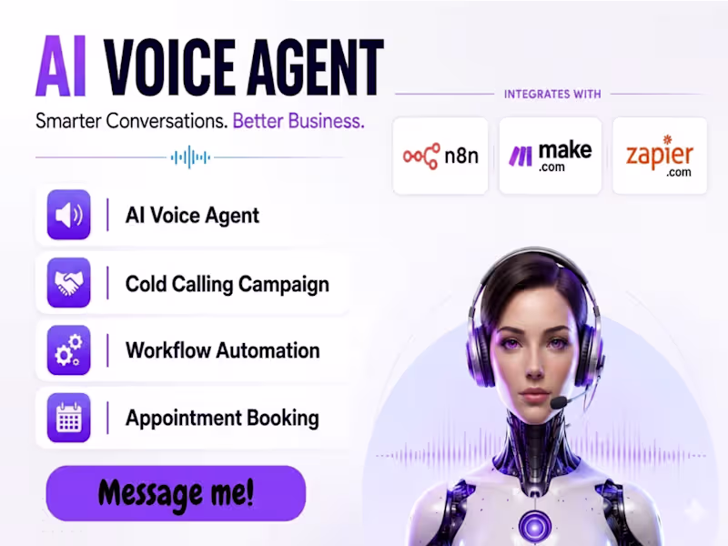 Cover image for AI Agent & AI Receptionist, Appointment scheduler using RetellAI