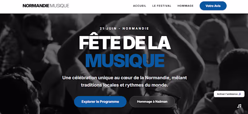 Cover image for Fête de la Musique Web App/Website: Tribute to Naâman