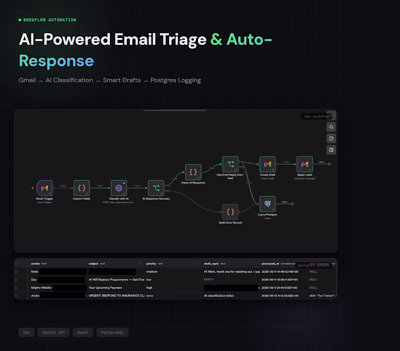 Cover image for AI Email Triage & Auto-Reply Sprint